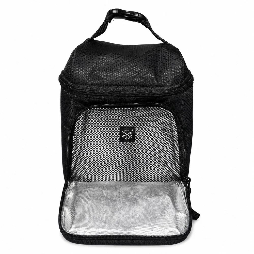 Adidas | Insulated Lunch Bag | Black | Dual Compartment | Clip Handle
